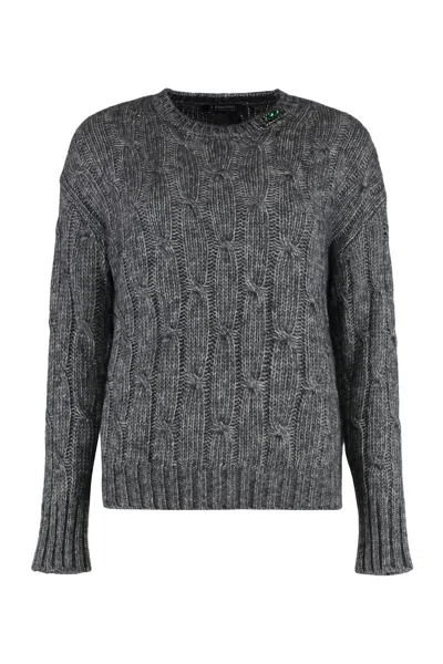 Max Mara S  Cabaret Cotton Blend Crew-neck Sweater In Gray