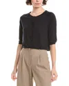 Max Mara S  Clima Wool Shoulder Wrap Cardigan In Black