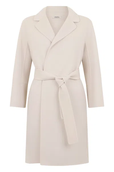 Max Mara S  Coat With A Gown In Wool In Neutral