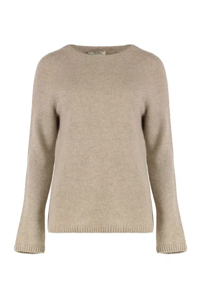 Max Mara S  Comfortable Sweater In Wool And Cashmere In Nude