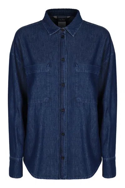 Max Mara S  Denim Shirt In Blue