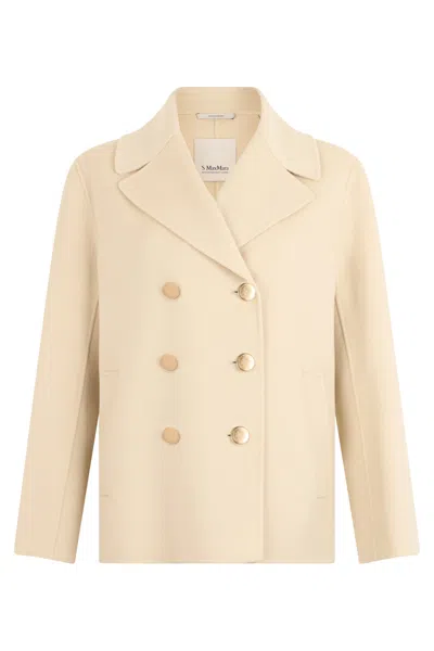 Max Mara S  Double-breasted Wool Jacket In Brown