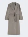 Max Mara Wool Broadcloth Midi Coat In Gray
