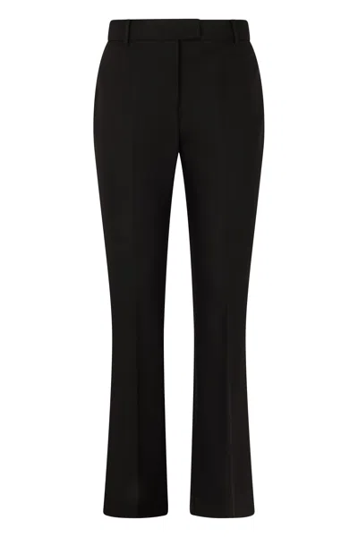 Max Mara S  Flared Pants In A Cotton, Viscose And Polyester Blend In Black