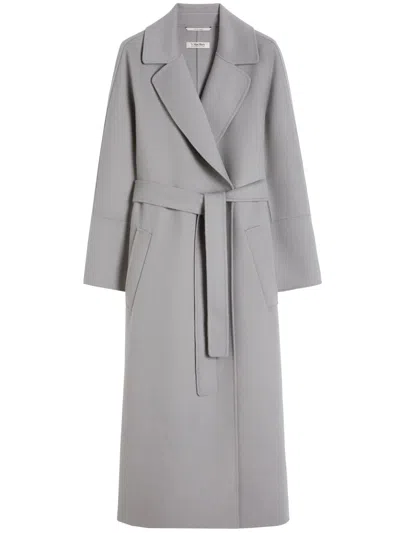 Max Mara S  Grey Elisa Virgin Wool Coat In Gray