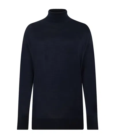 Max Mara S  High Neck Sweater In Blue