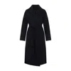 Max Mara Blue Long Wrap Coat In Black