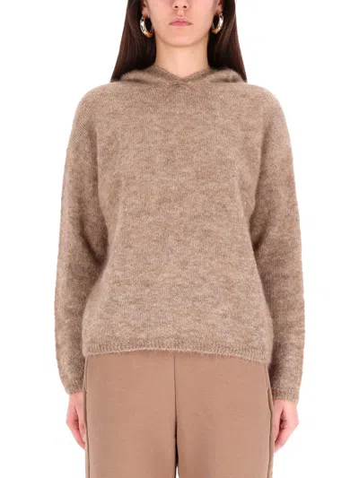 Max Mara S  Hooded Shirt In Brown