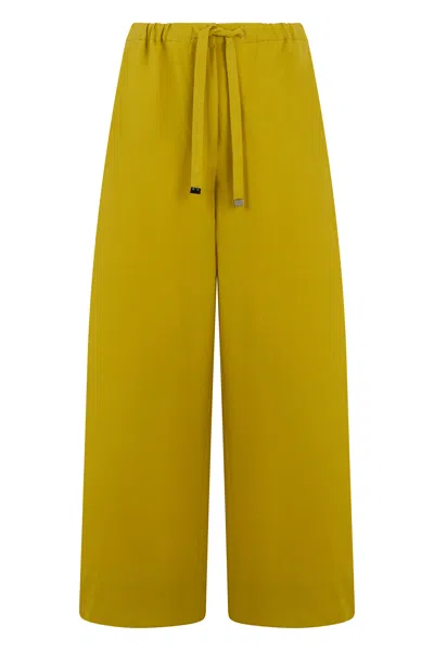 Max Mara S  Loose Linen Pants In Yellow