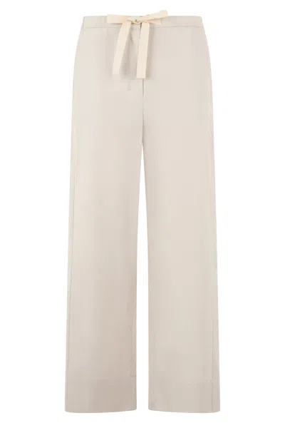 Max Mara S  Loose Pants With Laces In White