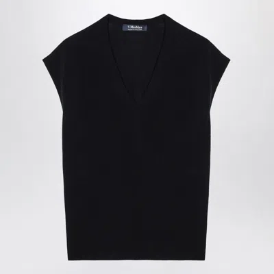 Max Mara S  Navy Blue Wool Vest