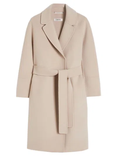 Max Mara S  Pink Arona Virgin Wool Coat In Neutral