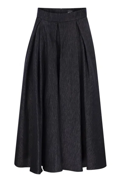 Max Mara S  Smmalex - Corolla Skirt In Cotton Blend In Black