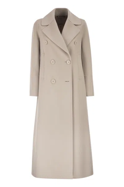 Max Mara S  Smmcustodi - Long Wool Coat With Martingale In Neutral