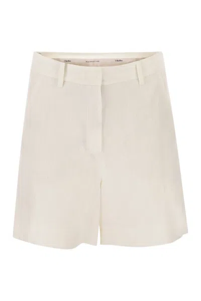 Max Mara S  Smmparty - Linen Straw Shorts In Neutral