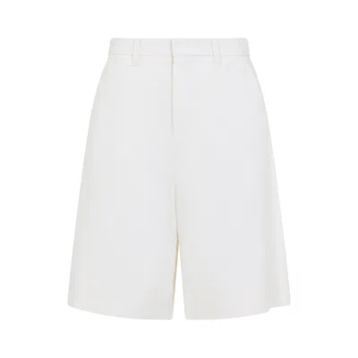 Max Mara S  Smmsole Cotton Bermuda Short In White