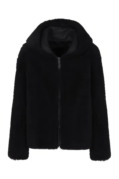 Max Mara S  Sole Vegan Fur Jacket In Black