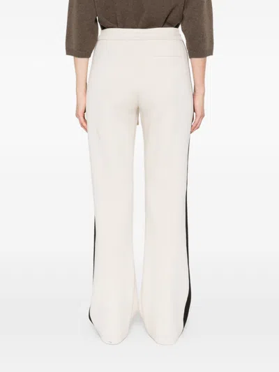 Max Mara S  Sport Pants Vent Ecru Black Band In White