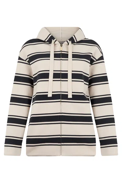 Max Mara S  Stripe Scuba Jersey Sweatshirt In Animal Print