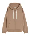 Max Mara Technical Jersey Zip-up Sweatshirt In Brown