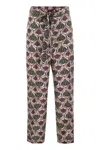 Max Mara Floral Bow Detail High Waist Trousers In Multi