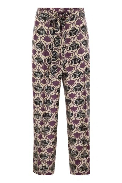 MAX MARA S MAX MARA TIMEC - PRINTED SILK FLUID TROUSERS
