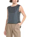 Max Mara S  Timetop Reversible Silk Top In Blue