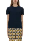 Max Mara Navy Crewneck T-shirt In Blue