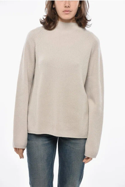 Max Mara S  Turtleneck Elica Cashmere Blend Sweater In Gray
