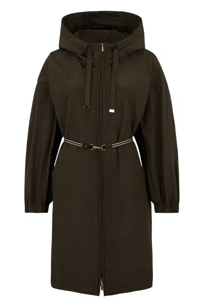 Max Mara S  Water-repellent Taffeta Parka In Green