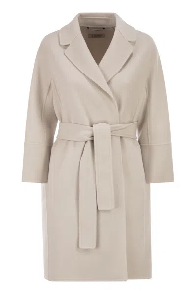Max Mara S  White Arona Virgin Wool Coat