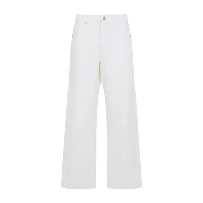 Max Mara S  White Onorata Cotton And Linen Pants In Neutral