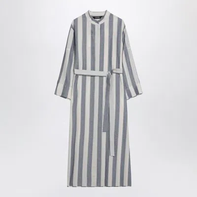 Max Mara S   White/blue Striped Shirt Dress In Multi
