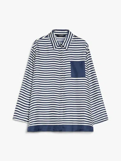 Max Mara S Maya Printed Silktwill Stripes Shirt