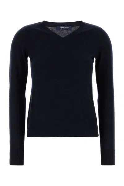 Max Mara S Midnight Blue Wool Idoneo Sweater In Black