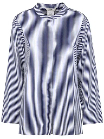 Max Mara S Rondine Striped Shirt In Blue