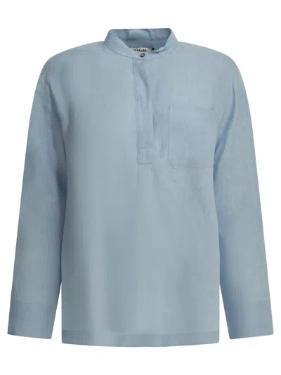 Max Mara S Casual Linen Shirt In Blue
