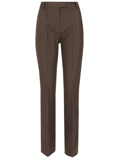 Max Mara S Pantalone Tessuto 47% Cotone, 44% Viscosa, 09% Elastan In Brown