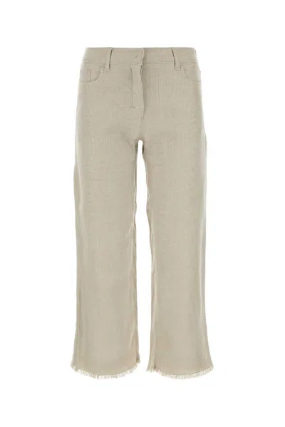 Max Mara S Sand Linen Blend Cervia Pant