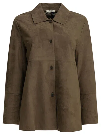 Max Mara S Suede Jacket In Brown
