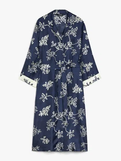 Max Mara S Timeo Belted Silk Twill Printed Dress