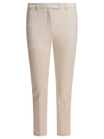 Max Mara S White Elastane Trousers In Neutral