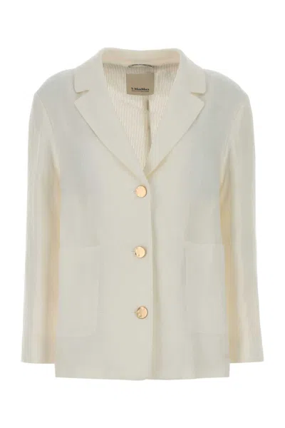 Max Mara S White Linen Carlotta Blazer
