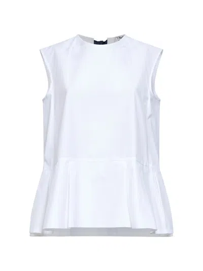 Max Mara S White Poplin Smmbrava Sleeveless Top In Multicolor