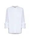 Max Mara S White Washed Poplin Favola Flared Shirt
