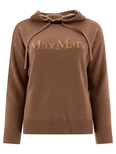 Max Mara S Wool And Cashmere Knit Sweatshirt Knitwear In Brown