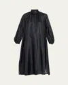 Max Mara Sabbia Pinstripe Silk Midi Dress In Black