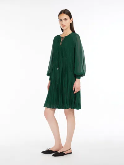 Max Mara Sablé Georgette Flared Dress In Green