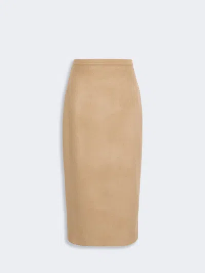 Max Mara Sable-look Camel Pencil Skirt