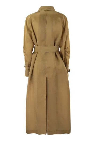 Max Mara Sacco - Oversize Organza Trench Coat In Leather